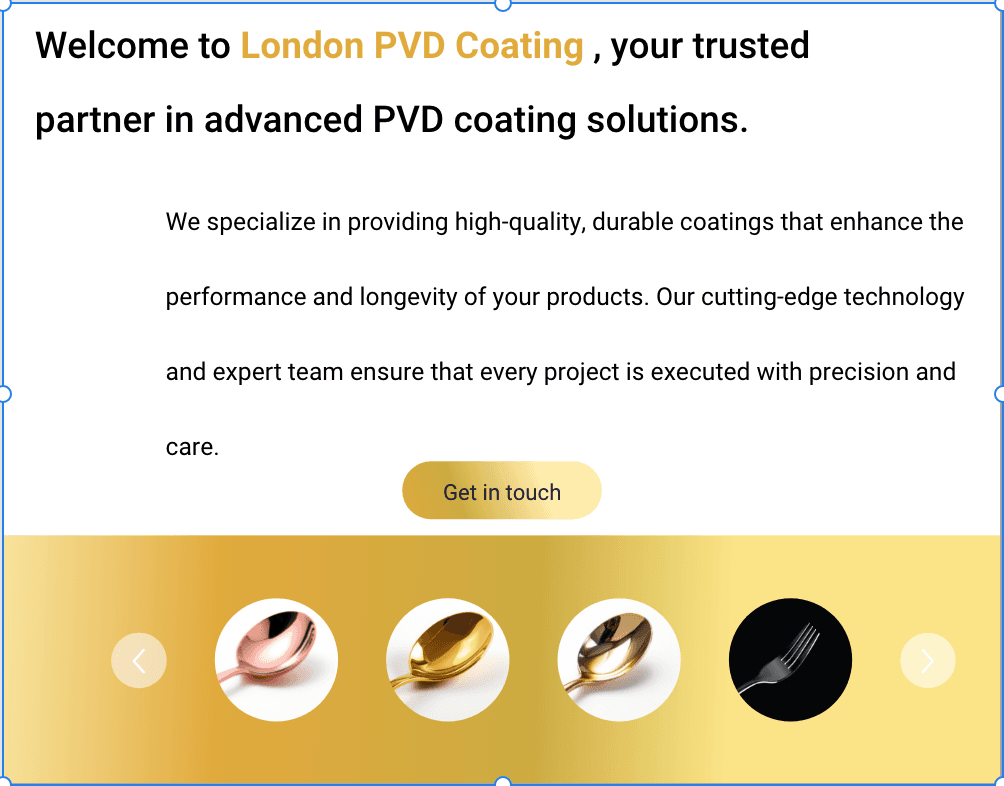 London PVD Coating complete desktop homepage screenshot showing the services and enquiry sections