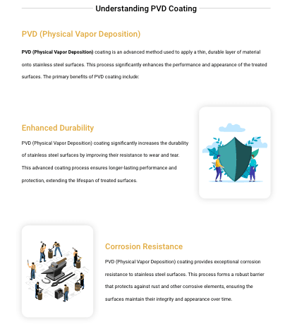 London PVD Coating content section screenshot presenting services and supporting copy