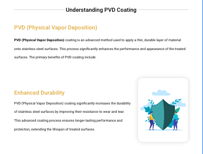 London PVD Coating content detail screenshot with structured headings and imagery