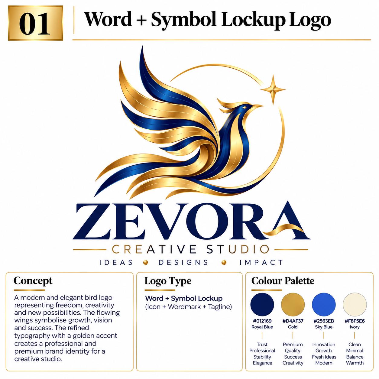 Word and symbol lockup logo example