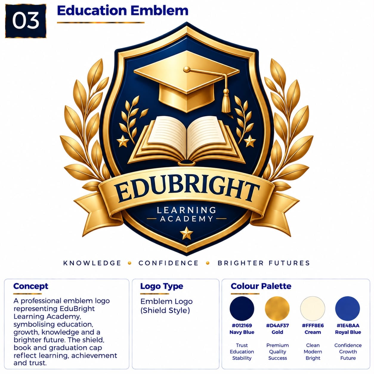 Emblem logo example — badge-style identity