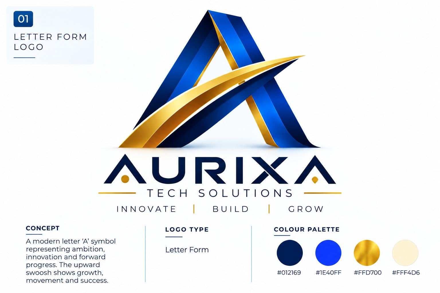 Letterform logo example — one distinctive letter carrying the identity