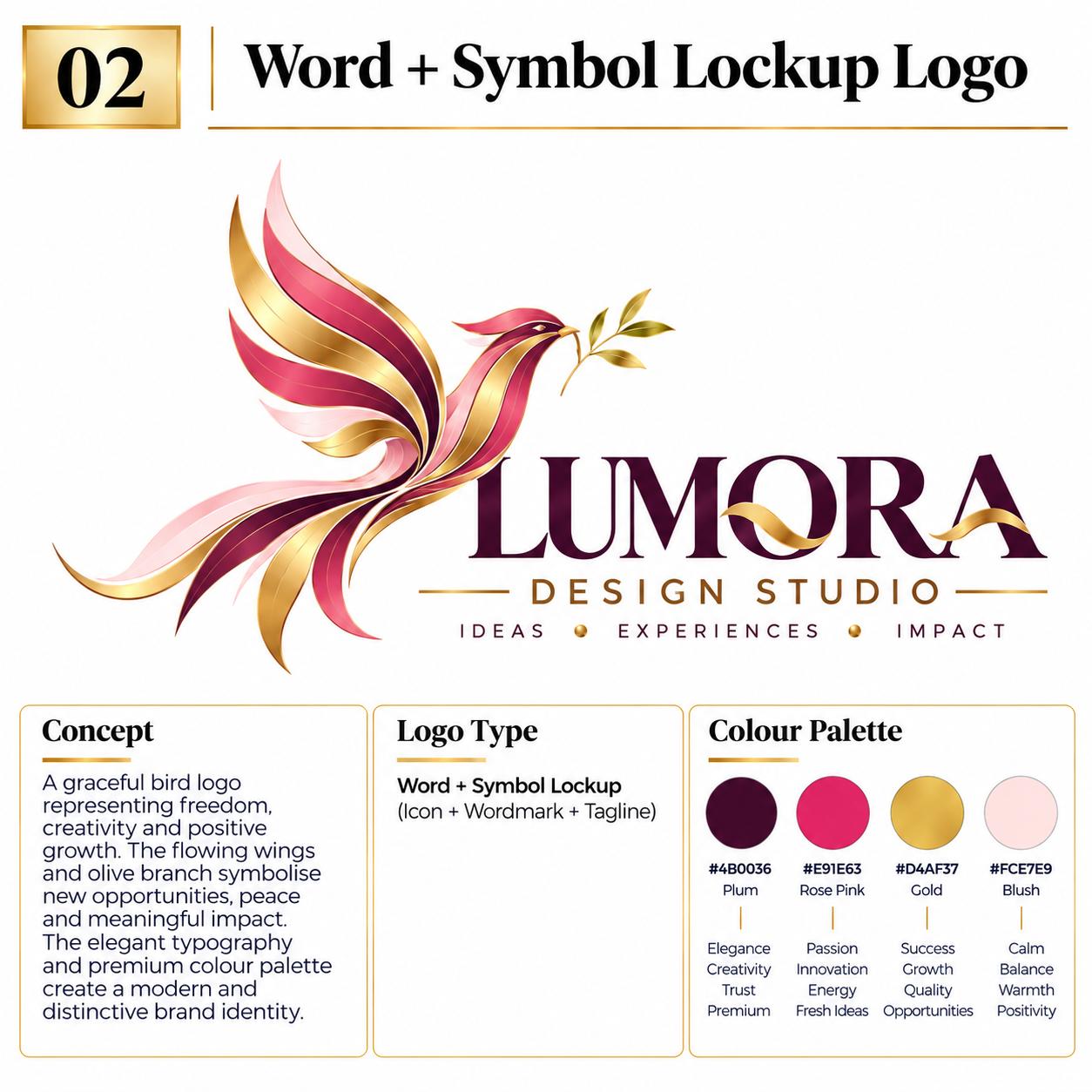 Word and symbol lockup logo example 2 of 5