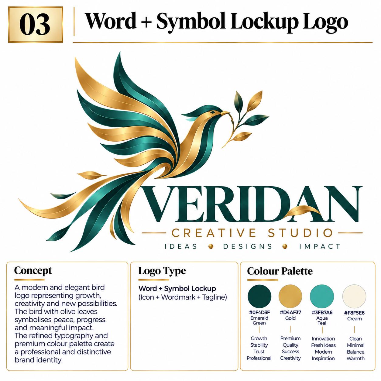 Word and symbol lockup logo example 3 of 5