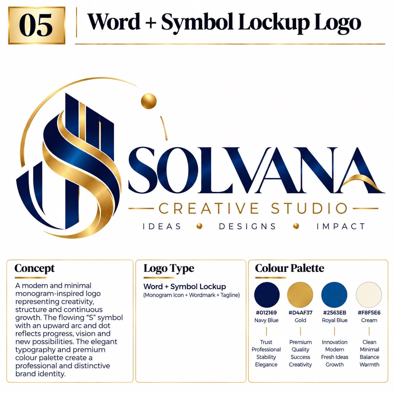 Word and symbol lockup logo example 5 of 5