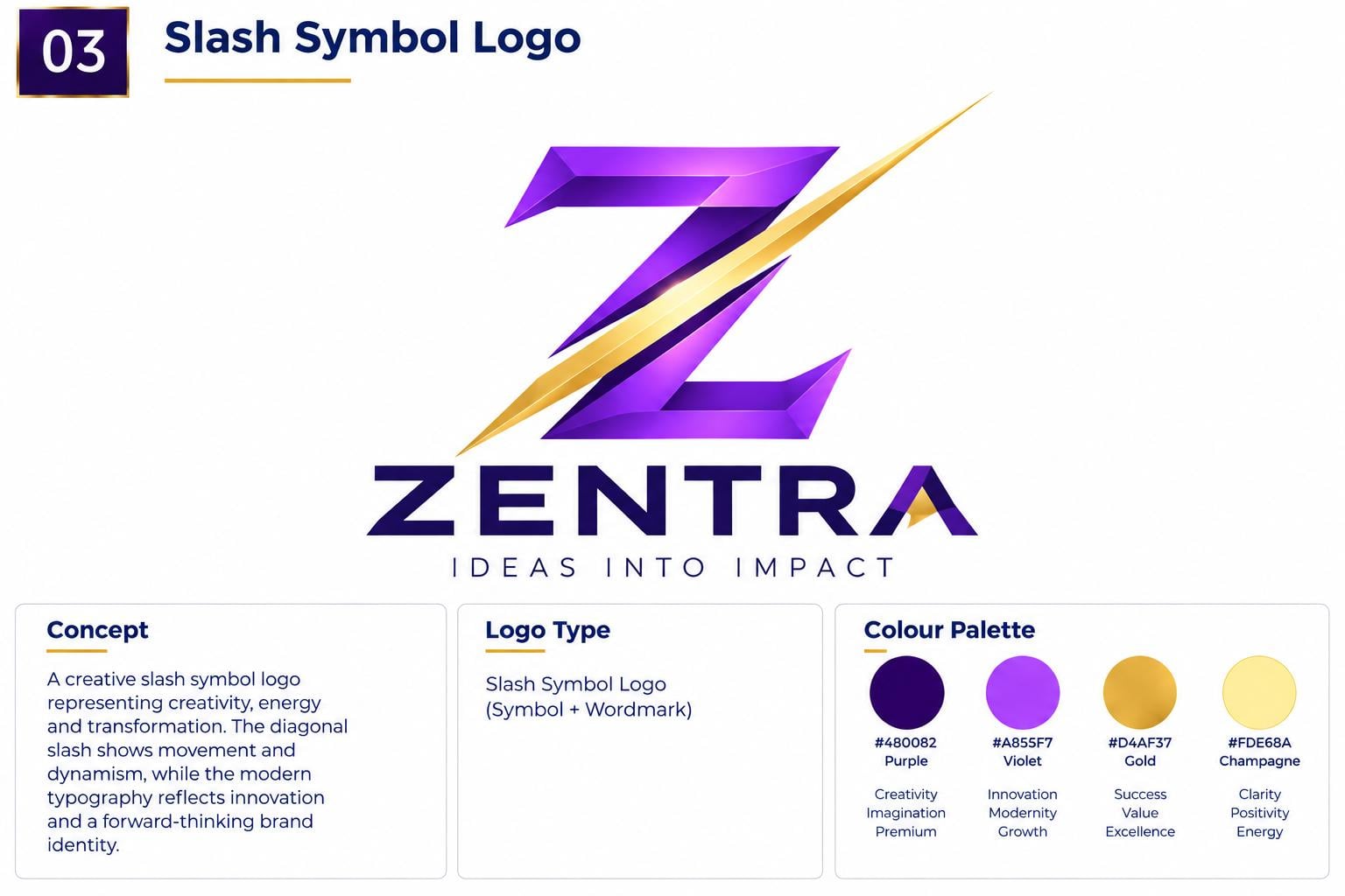 Slash symbol logo example 3 of 5