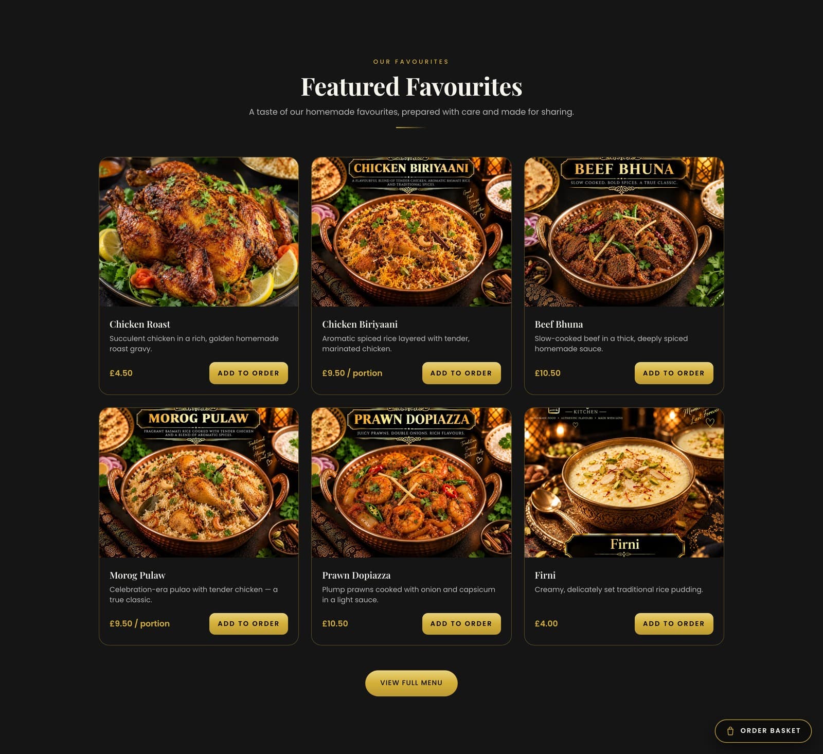 Philautia Palate homepage featured favourites and homemade goodness sections