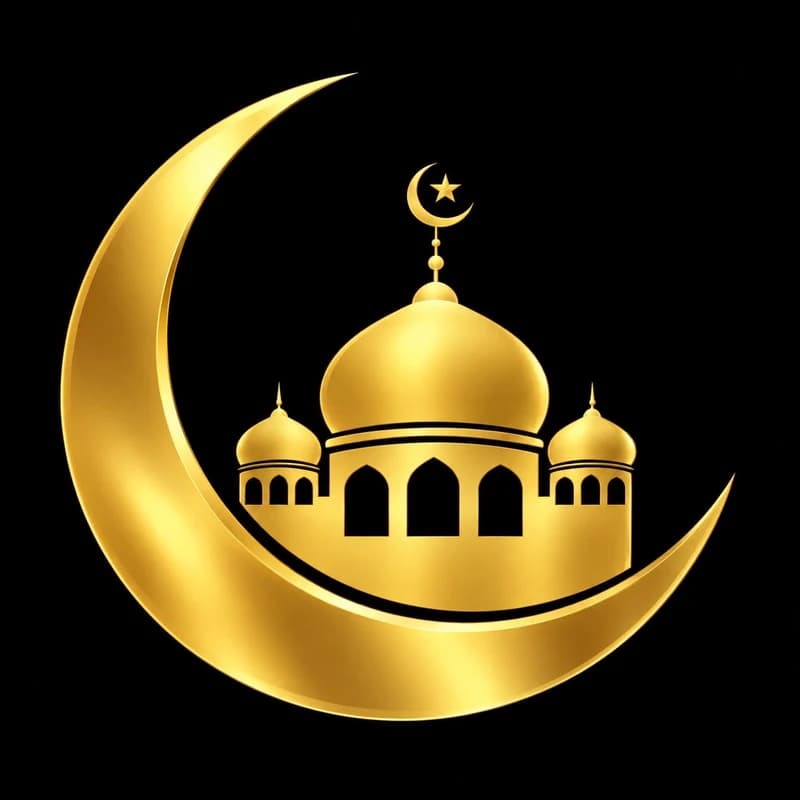 Sharafina's Kitchen brand logo — the gold Muslim-inspired emblem on a black ground